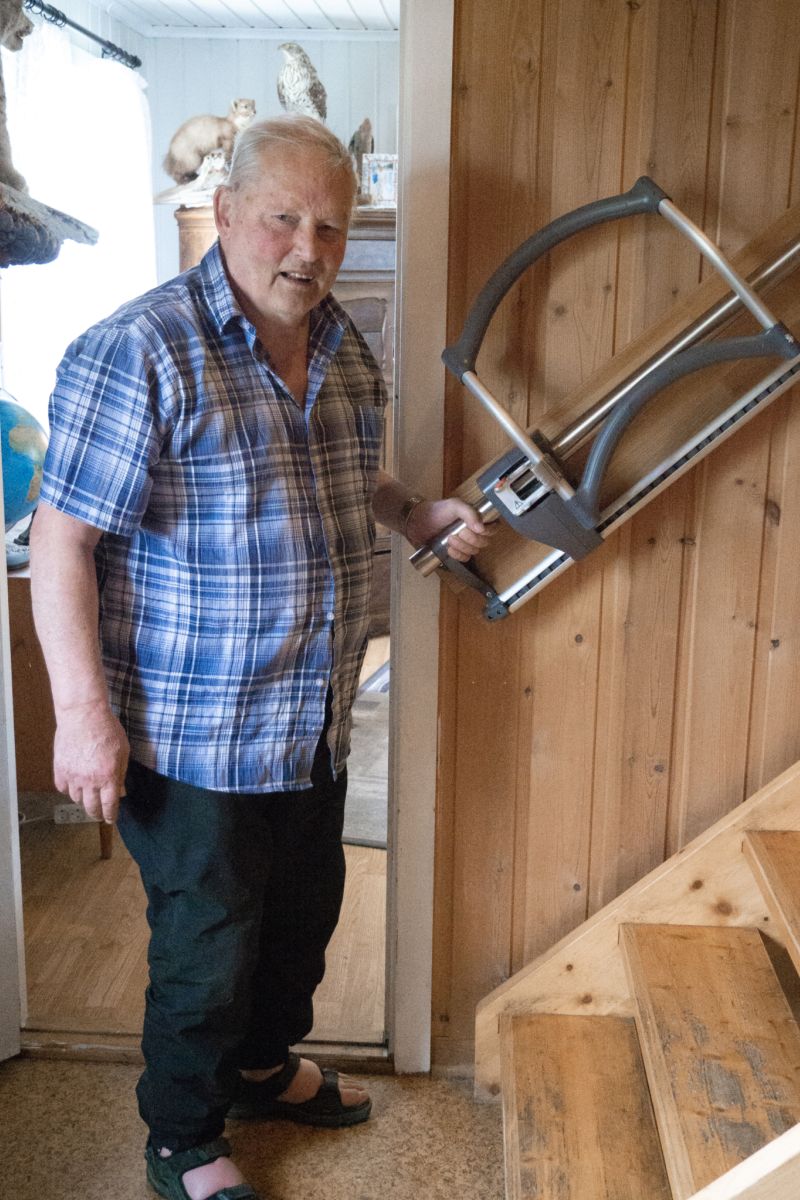 Edmund together with his stair assistance device AssiStep