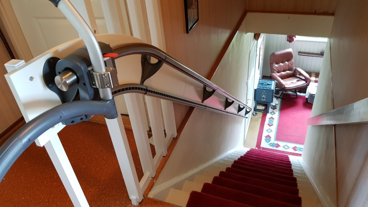 The AssiStep provides a stair handle that increases stair safety